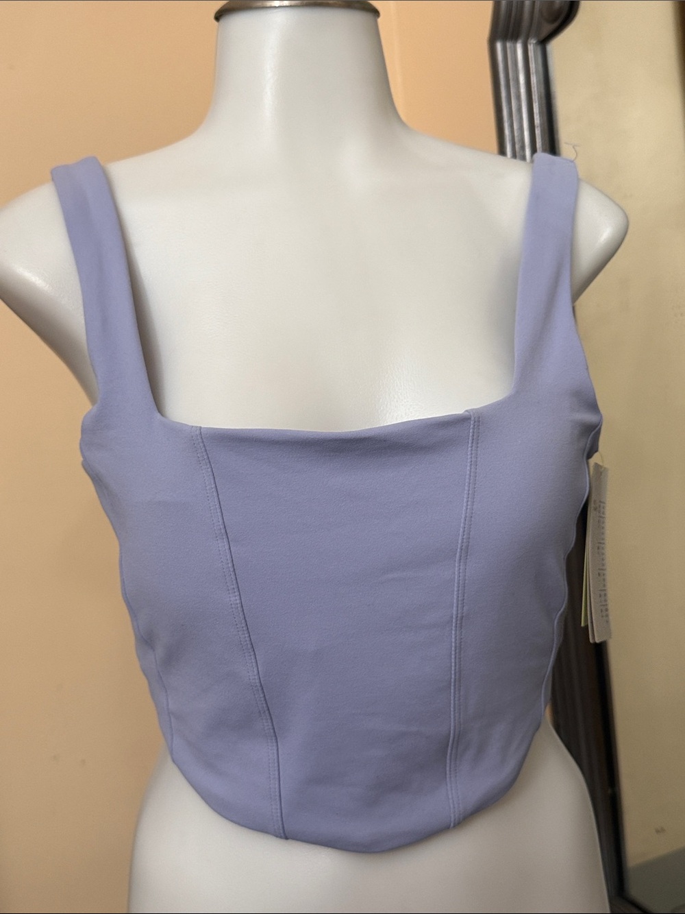 all in motion Medium Everyday Soft Corset Active Bra Lilac Purple Square Neck